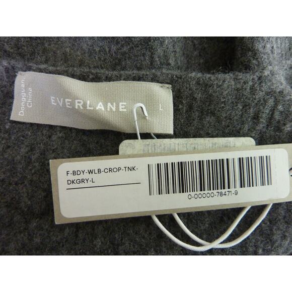 NWT Everlane Wool Blend Crop Tank Top Cami in Dark Grey L - Picture 9 of 9